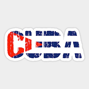 Cuba Flag Cuban Distressed Sticker